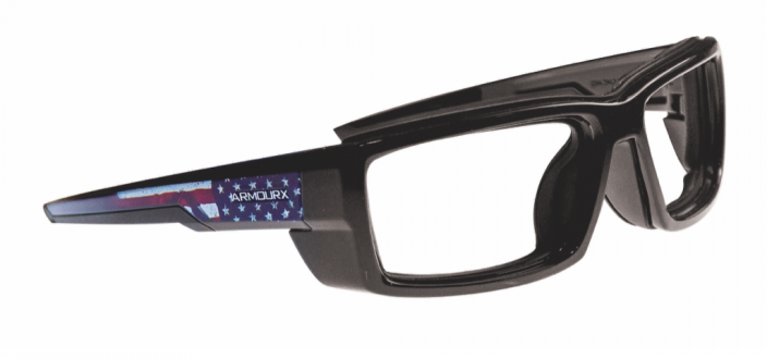 Safety glasses frames WRAP-RX COLLECTION: MODEL 6014A with American flag design