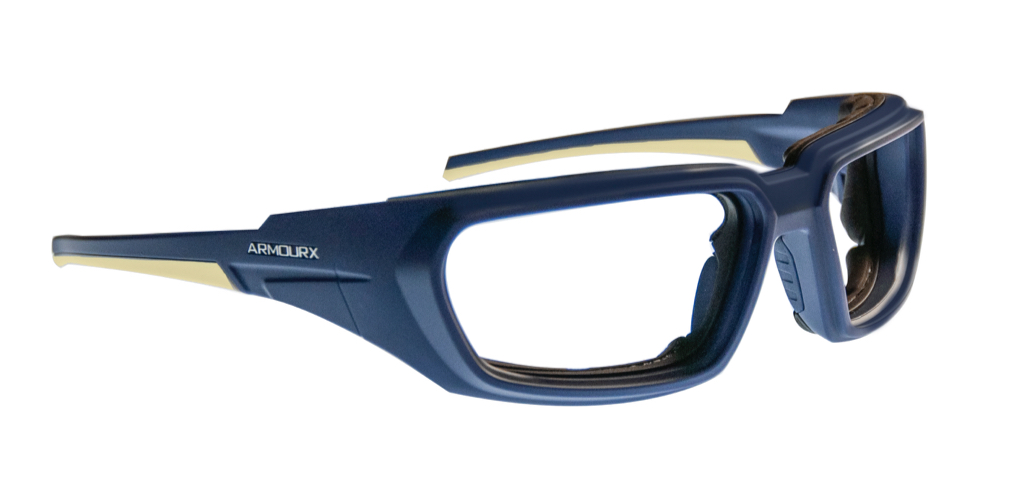 Safety glasses frames WRAP-RX COLLECTION: MODEL 6015 in Blue/Beige